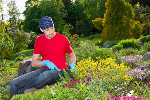 A guide leaflet held open at the title 'Accessible Gardening' with large text in a garden setting.
